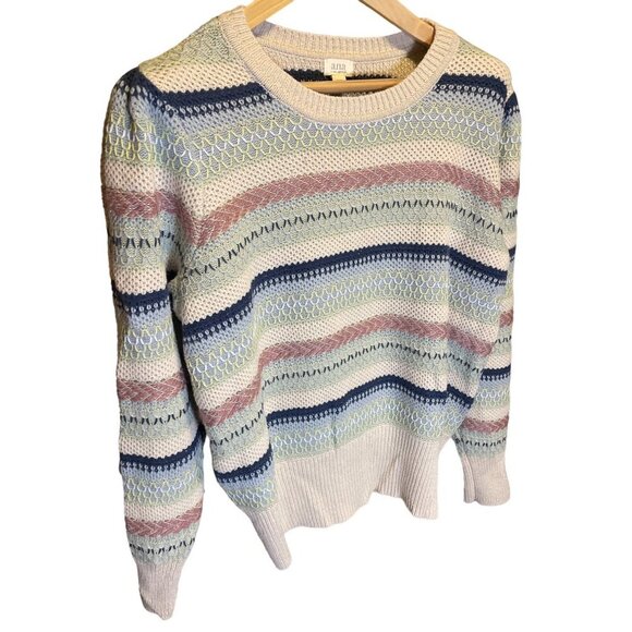 ANA Multicolor Striped Long Sleeve Lightweight Knit Sweater Sz XXL - Picture 3 of 10